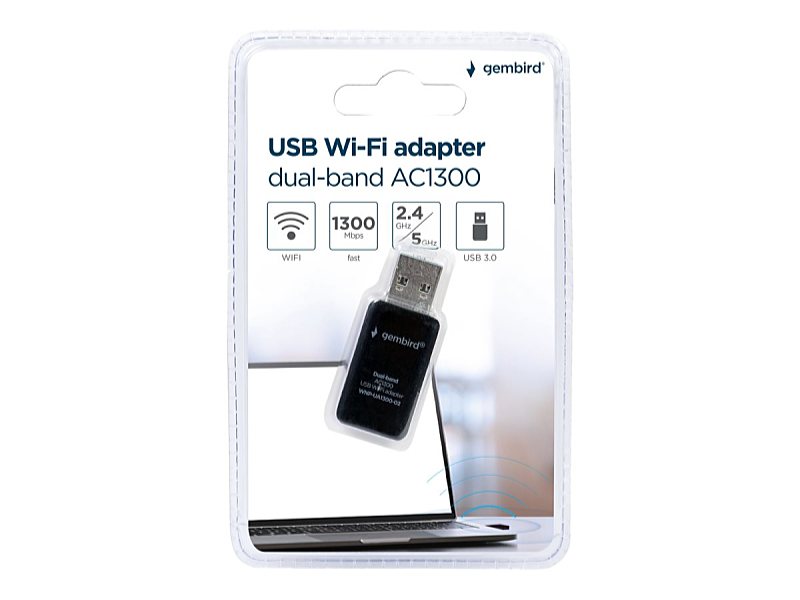 Gembird - Wifi - GEMBIRD WNP-UA1300-02 Compact dual-band AC1300 USB Wi-Fi adapter