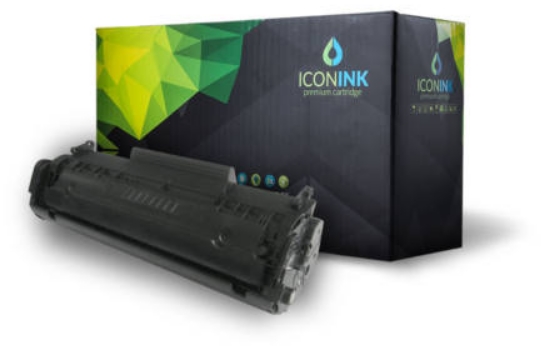 Iconink - Toner - Iconink HP Q2612A CanonFX9FX10 utngyrtott toner, Black